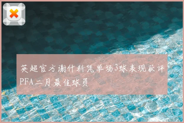 英超官方谢什科凭单场3球表现获评PFA二月最佳球员